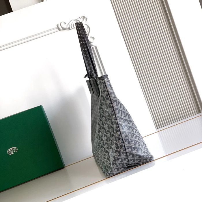 GOYARD 6603 キャンバス、レザー グレー ショルダーバッグ、ハンドバッグ サンルイ、ゴヤルディン、キャンバス 34x28x15cm サイズ:34x28x15cm