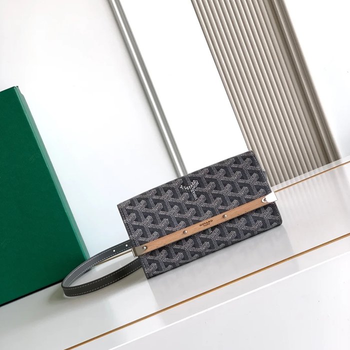 GOYARD 6112 レザー 斜め掛けバッグ、ハンドバッグ、木製バッグ モンテカルロ、木製、レザー サイズ:9X3.3X10cm