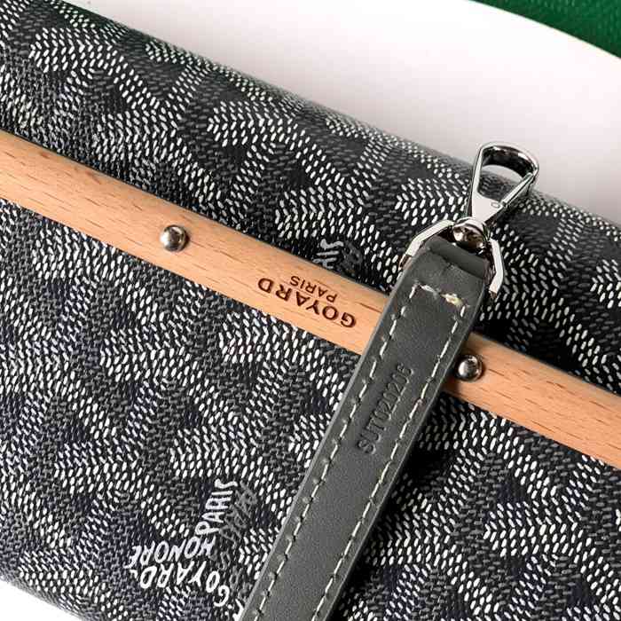 GOYARD 6112 レザー 斜め掛けバッグ、ハンドバッグ、木製バッグ モンテカルロ、木製、レザー サイズ:9X3.3X10cm