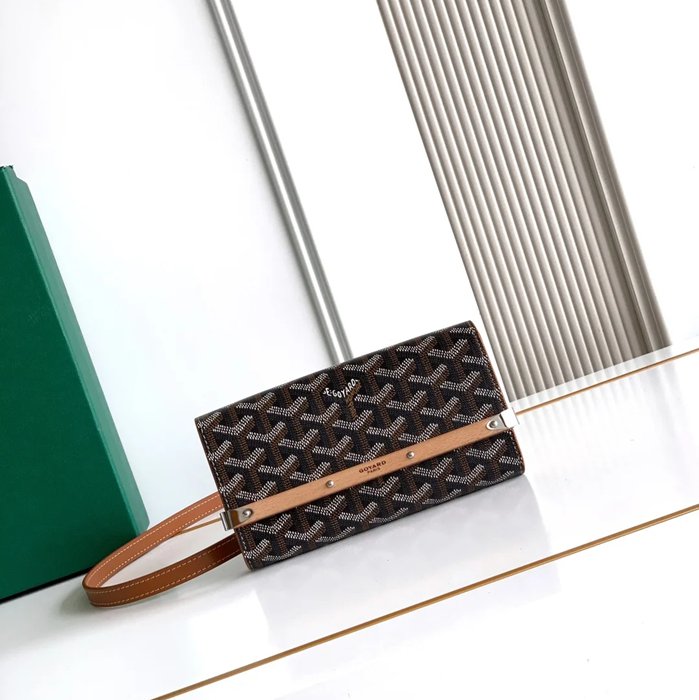 GOYARD 6112 レザー 斜め掛けバッグ、ハンドバッグ、木製バッグ モンテカルロ、木製、レザー サイズ:9X3.3X10cm
