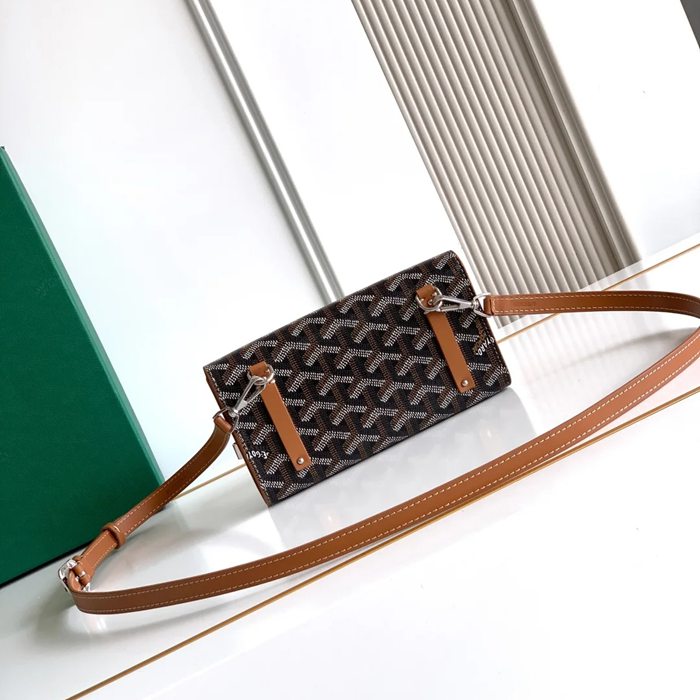 GOYARD 6112 レザー 斜め掛けバッグ、ハンドバッグ、木製バッグ モンテカルロ、木製、レザー サイズ:9X3.3X10cm