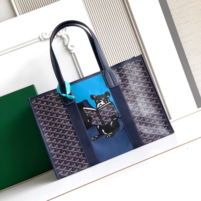 GOYARD 020220 キャンバス ネイビー ショルダーバッグ、ハンドバッグ、トートバッグ キャンバス 45x32x15cm サイズ:45x32x15cm