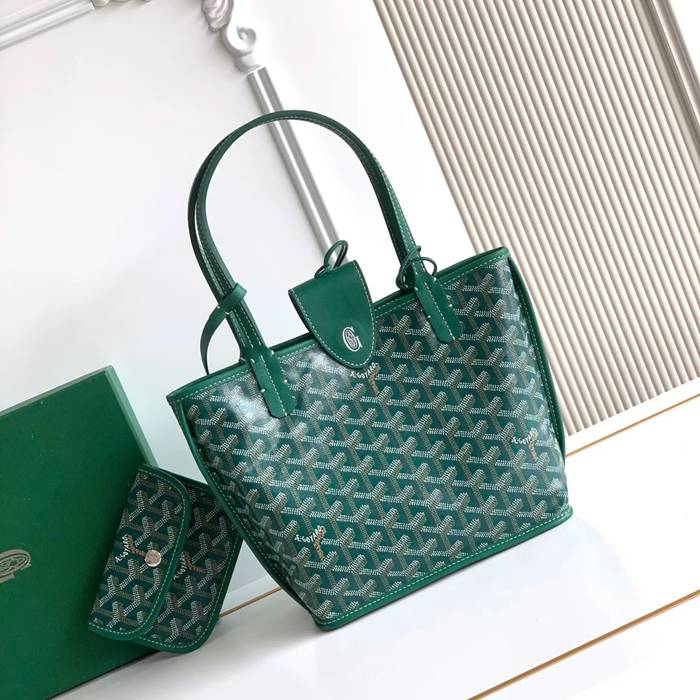 GOYARD S5503 キャンバス、レザー グリーン ショルダーバッグ、ミニバッグ、ハンドバッグ キャンバス、レザー、ミニ 20x20x10cm サイズ:20x20x10cm