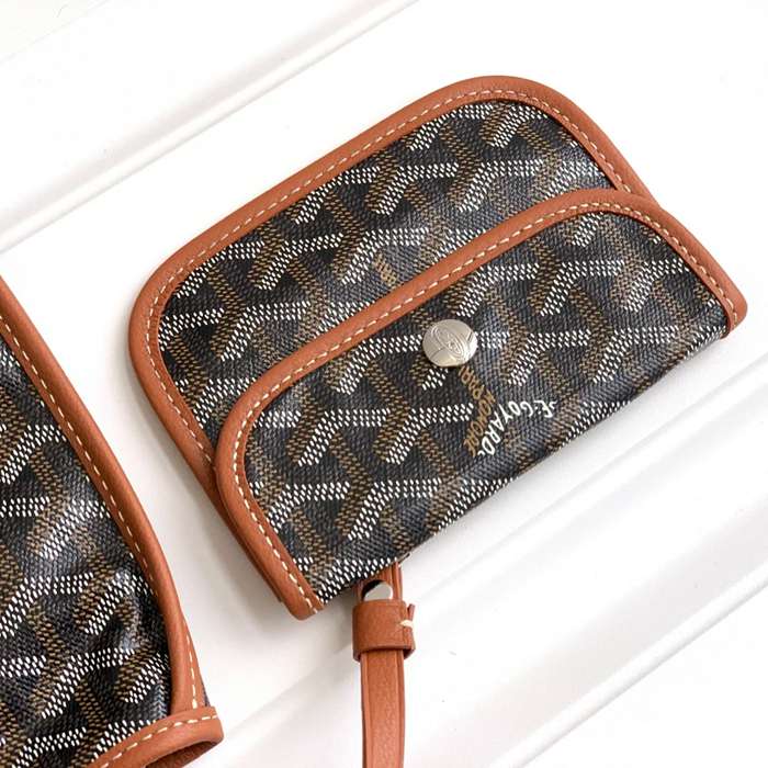 GOYARD S5503 キャンバス、レザー ブラウン ショルダーバッグ、ミニバッグ、ハンドバッグ キャンバス、レザー、ミニ 20x20x10cm サイズ:20x20x10cm