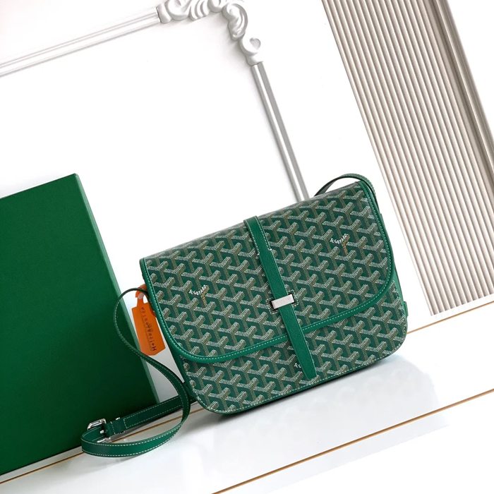 GOYARD 020183 キャンバス グリーン 斜め掛けバッグ、ハンドバッグ キャンバス、中 29x23cm サイズ:29x23cm