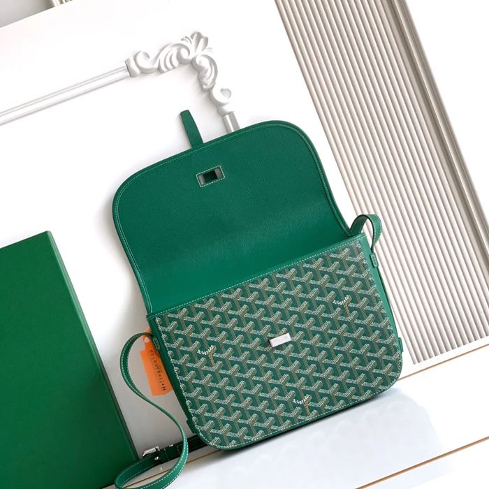 GOYARD 020183 キャンバス グリーン 斜め掛けバッグ、ハンドバッグ キャンバス、中 29x23cm サイズ:29x23cm