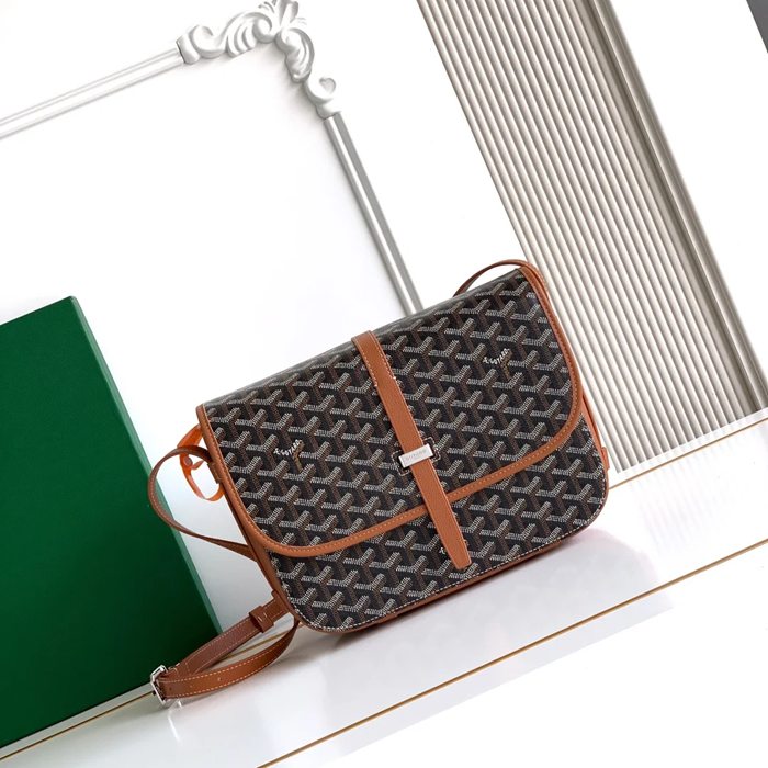 GOYARD 020183 キャンバス ブラウン 斜め掛けバッグ、ハンドバッグ キャンバス、中 29x23cm サイズ:29x23cm
