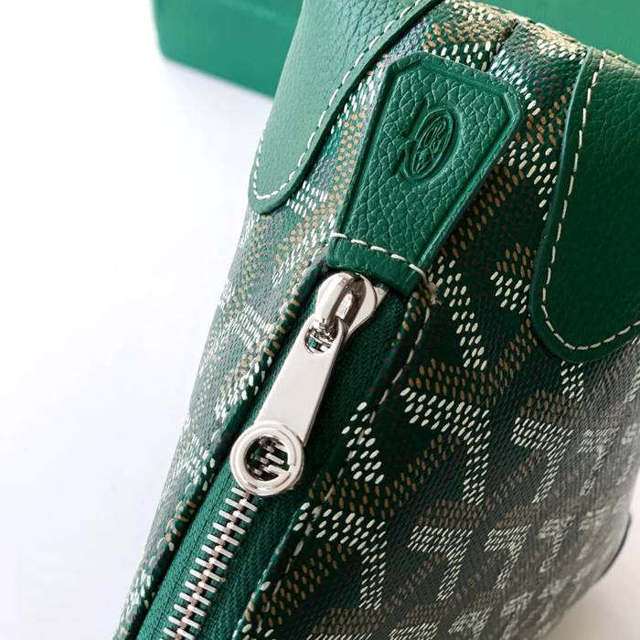 GOYARD 6107 レザー グリーン ハンドバッグ、ハンドバッグ ヴァンドーム、レザー、クラシック 18x13.5cm サイズ:18x13.5cm