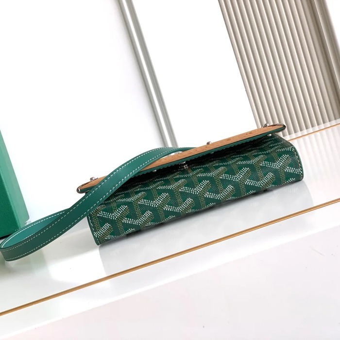 GOYARD 6112 キャンバス、レザー イエロー ハンドバッグ、木製バッグ、ミニバッグ モンテカルロ、キャンバス、木製 サイズ:9X3.3X10cm