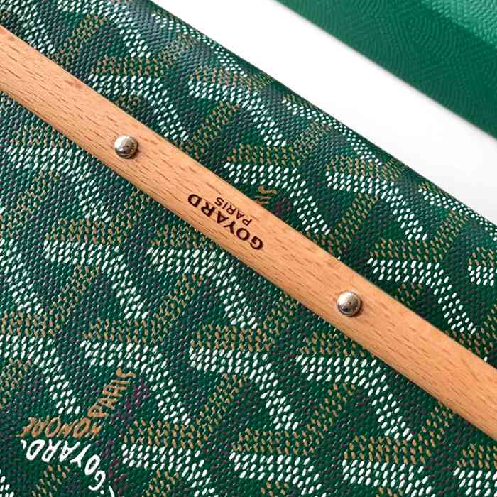 GOYARD 6112 キャンバス、レザー イエロー ハンドバッグ、木製バッグ、ミニバッグ モンテカルロ、キャンバス、木製 サイズ:9X3.3X10cm