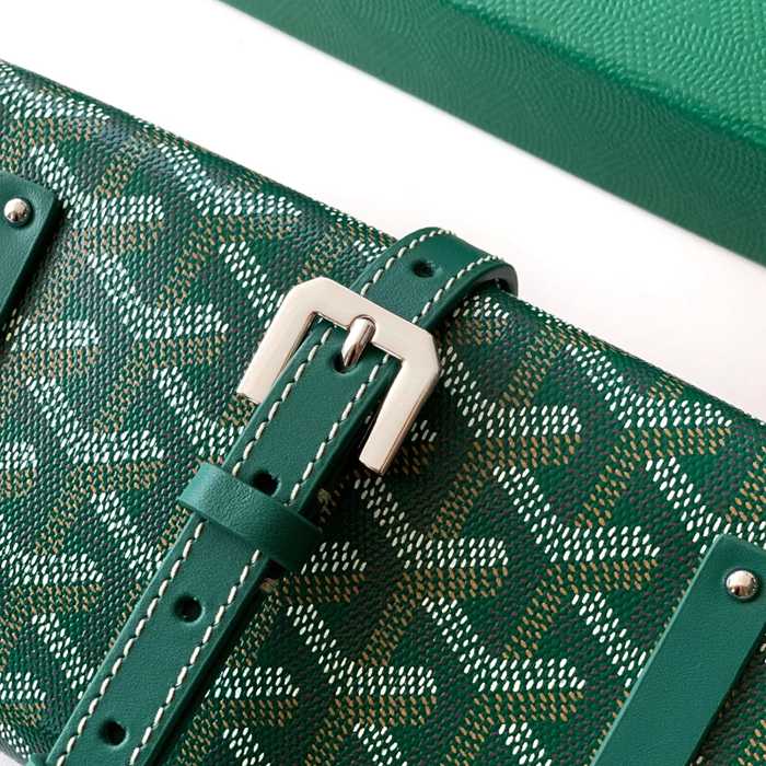 GOYARD 6112 キャンバス、レザー イエロー ハンドバッグ、木製バッグ、ミニバッグ モンテカルロ、キャンバス、木製 サイズ:9X3.3X10cm