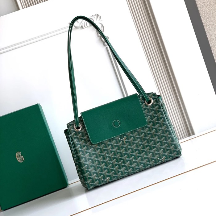 GOYARD 6685 レザー グリーン ハンドバッグ ルエット、レザー 31x23x14cm サイズ:31x23x14cm