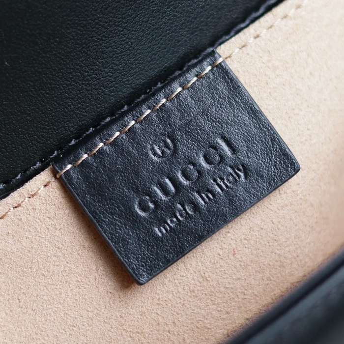 GUCCI 446744 カーフレザー チェーンバッグ GG、マルモント 23x14cm サイズ:23x14cm