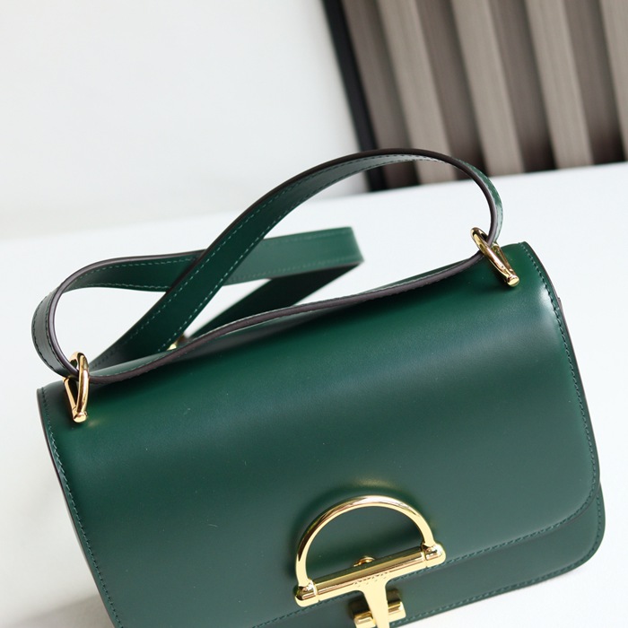 GUCCI 846705 レザー グリーン、ゴールド ショルダーバッグ 馬銜、クラシック 22cm サイズ:22.5x14x8cm