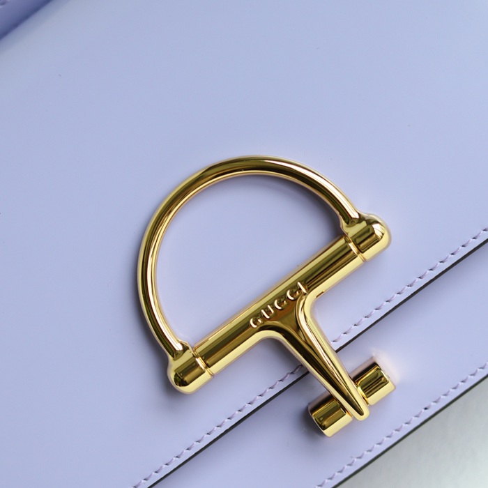 GUCCI 846705 レザー ゴールド、パープル ショルダーバッグ 馬銜、クラシック 22cm サイズ:22.5x14x8cm