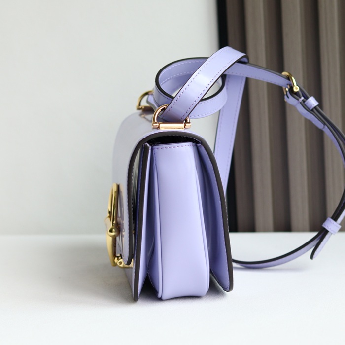 GUCCI 846705 レザー ゴールド、パープル ショルダーバッグ 馬銜、クラシック 22cm サイズ:22.5x14x8cm