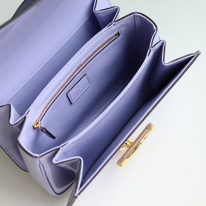 GUCCI 846705 レザー ゴールド、パープル ショルダーバッグ 馬銜、クラシック 22cm サイズ:22.5x14x8cm