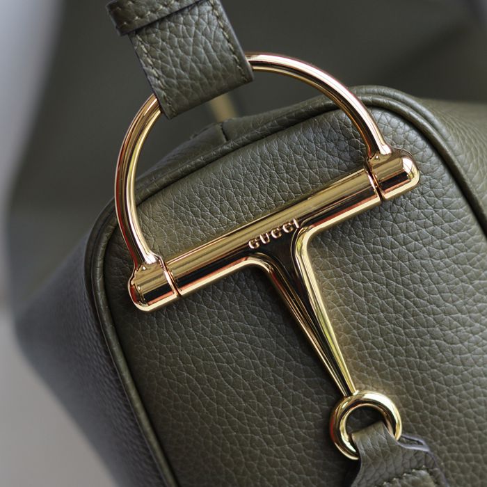GUCCI 862530 カーフレザー、レザー グリーン ショルダーバッグ 馬銜 38cm サイズ:8X20X15cm