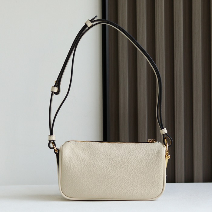 GUCCI 860784 カーフレザー、レザー ホワイト、ブラウン、ゴールド ハンドバッグ 馬銜、クラシック 20x19cm サイズ:20x19cm