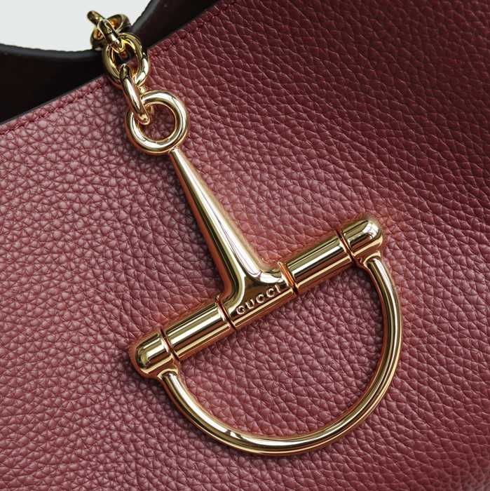 GUCCI 837466 カーフレザー、レザー ブラック、ブラウン、ゴールド ショルダーバッグ、財布 馬銜、クラシック 46x26x16cm サイズ:46x26x16cm