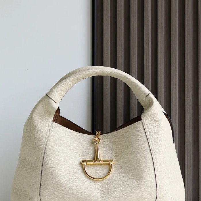 GUCCI 837466 カーフレザー、レザー ブラック、ホワイト、ブラウン ショルダーバッグ、財布 馬銜、クラシック 46x26x16cm サイズ:46x26x16cm