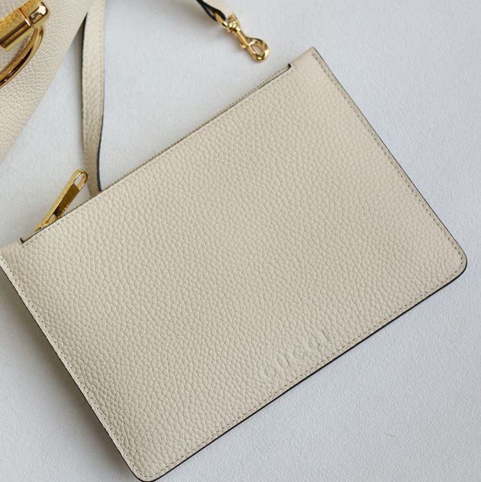 GUCCI 837466 カーフレザー、レザー ブラック、ホワイト、ブラウン ショルダーバッグ、財布 馬銜、クラシック 46x26x16cm サイズ:46x26x16cm