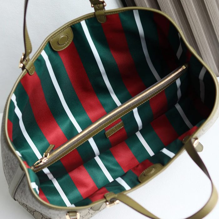 GUCCI 815213 レザー ホワイト、ベージュ トートバッグ GG、新作 38x25x15cm サイズ:38x25x15cm