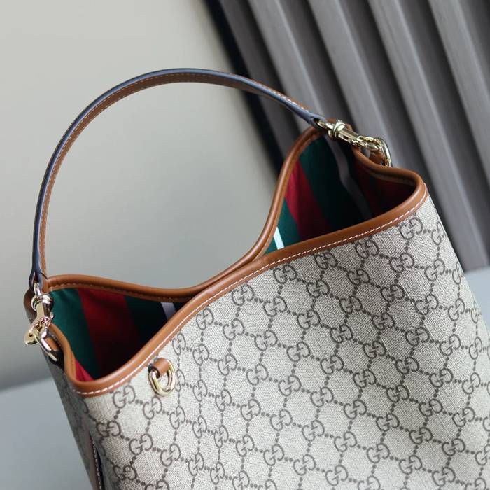 GUCCI 815103 ブラウン ハンドバッグ 25x16cm サイズ:25x16cm