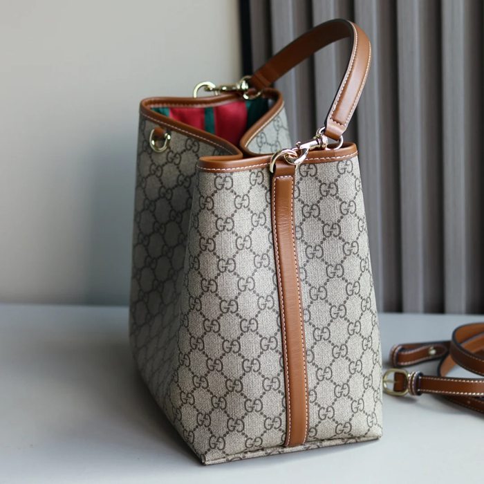 GUCCI 815103 ブラウン ハンドバッグ 25x16cm サイズ:25x16cm