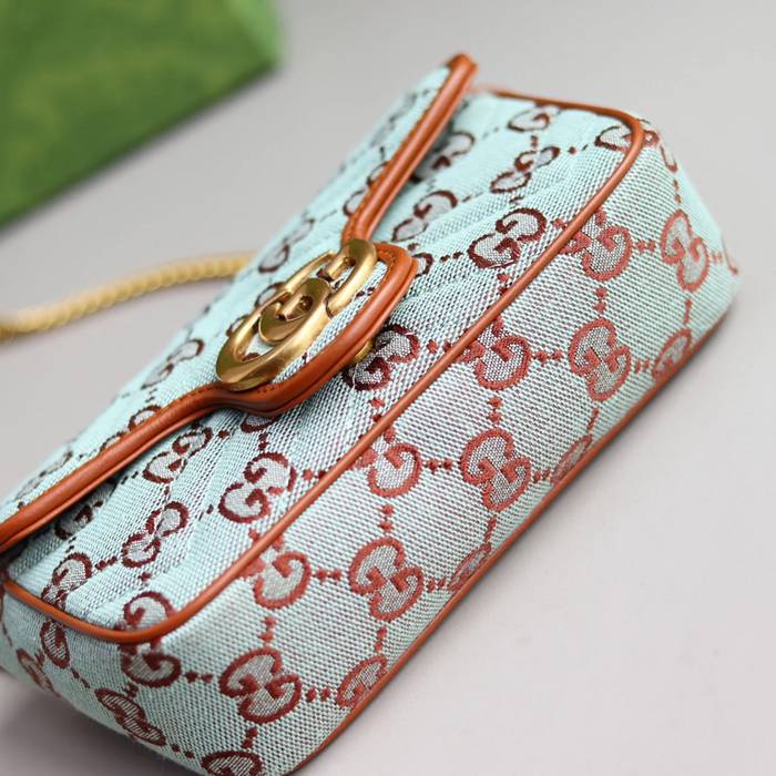 GUCCI 783141 カーフレザー、キャンバス 斜め掛けバッグ、ショルダーバッグ 16x10cm サイズ:16x10cm