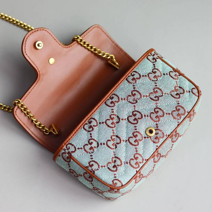 GUCCI 783141 カーフレザー、キャンバス 斜め掛けバッグ、ショルダーバッグ 16x10cm サイズ:16x10cm