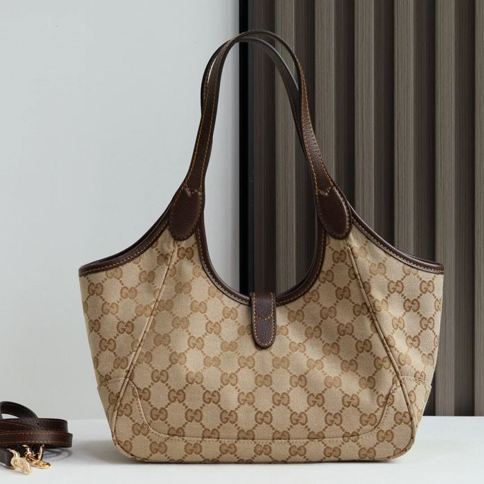 GUCCI 866646 ブラウン、ベージュ トートバッグ、ショルダーバッグ 26x23x11cm サイズ:26x23x11cm