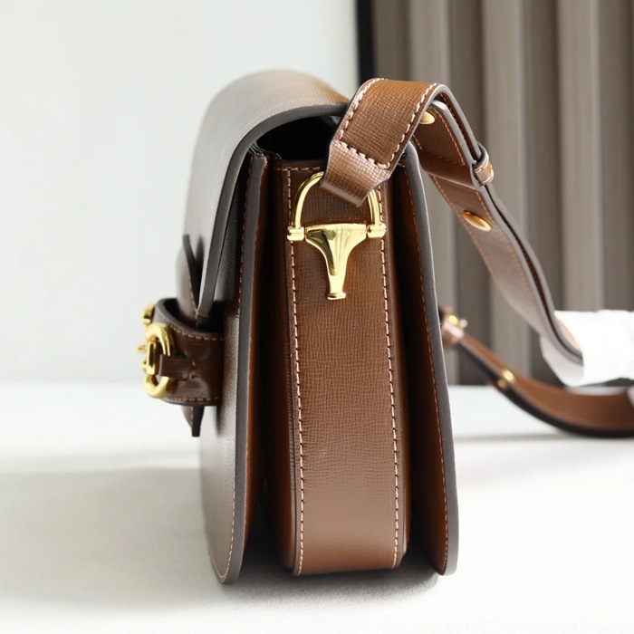 GUCCI 602204 ブラウン 斜め掛けバッグ 馬銜 25x18cm サイズ:25x18cm