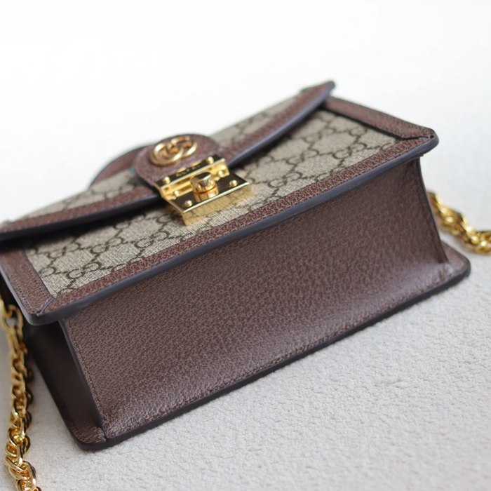 GUCCI 696180 キャンバス ブラウン 斜め掛けバッグ、ショルダーバッグ、ハンドバッグ オフィディア、GG、クラシック 18x13cm サイズ:18x13cm