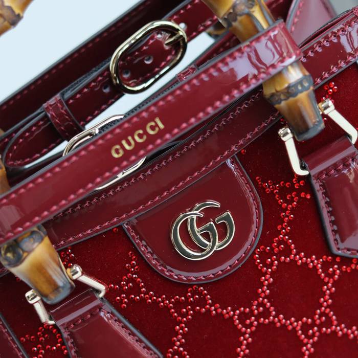 GUCCI 675800 カーフレザー、ラムレザー 斜め掛けバッグ、チェーンバッグ GG 20x16x10cm サイズ:20x16x10cm