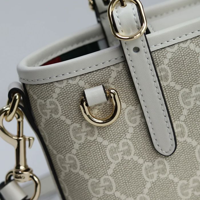 GUCCI 855491 レザー ブラウン、ベージュ 斜め掛けバッグ、ハンドバッグ GG 18cm サイズ:18x15x6.5cm