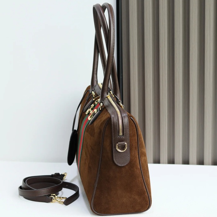 GUCCI 866734 レザー ブラウン 斜め掛けバッグ、ハンドバッグ 38x22x13cm サイズ:38x22x13cm
