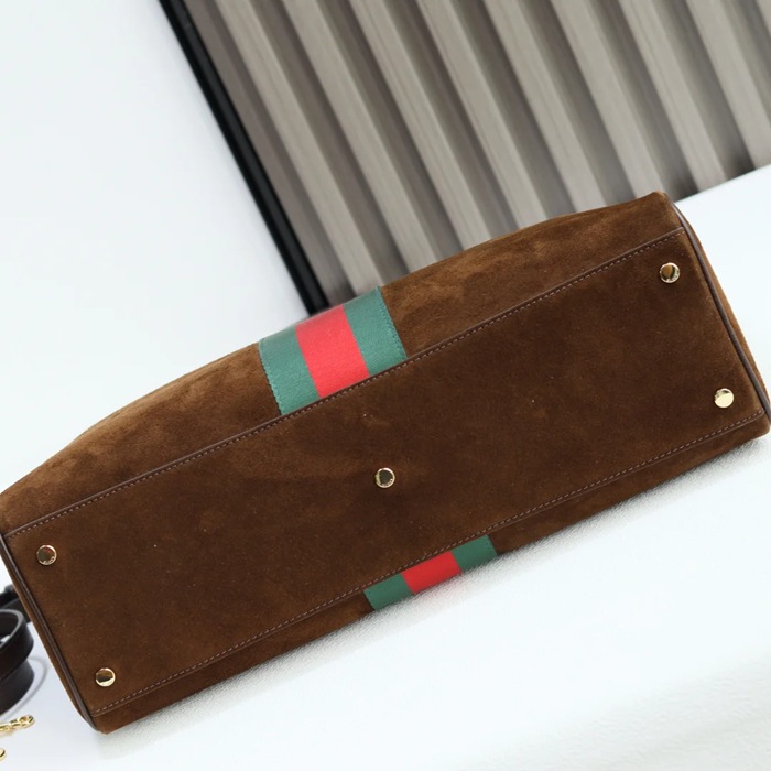 GUCCI 866734 レザー ブラウン 斜め掛けバッグ、ハンドバッグ 38x22x13cm サイズ:38x22x13cm