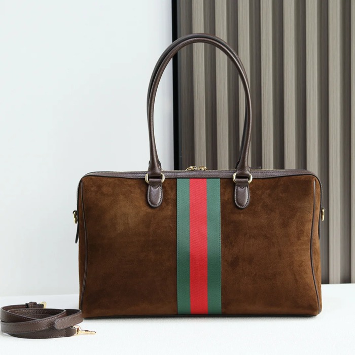 GUCCI 866734 レザー ブラウン 斜め掛けバッグ、ハンドバッグ 38x22x13cm サイズ:38x22x13cm