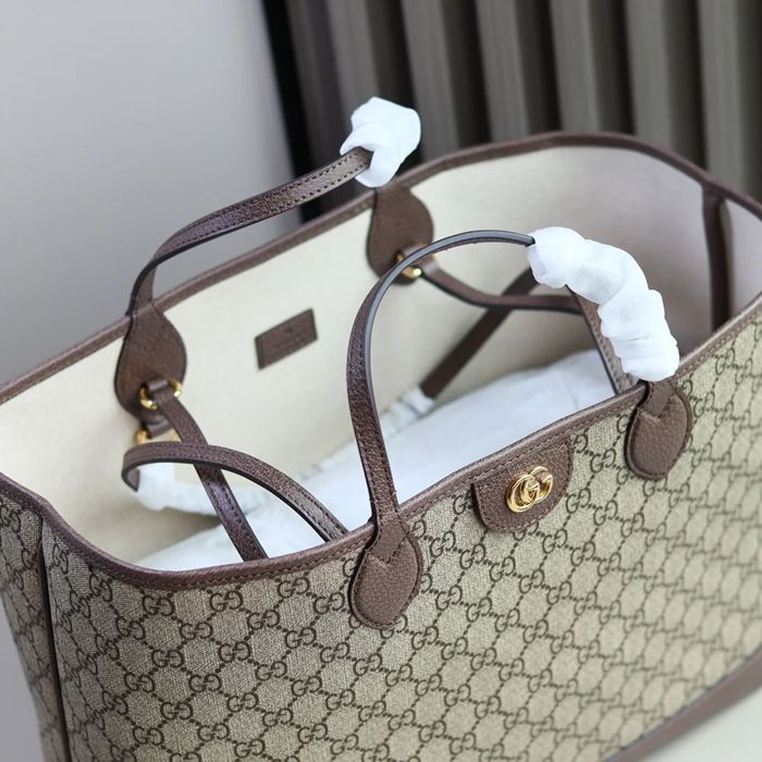 GUCCI 739730 レザー ブラウン トートバッグ、ショルダーバッグ、ハンドバッグ オフィディア 38x28x15cm サイズ:38x28x15cm