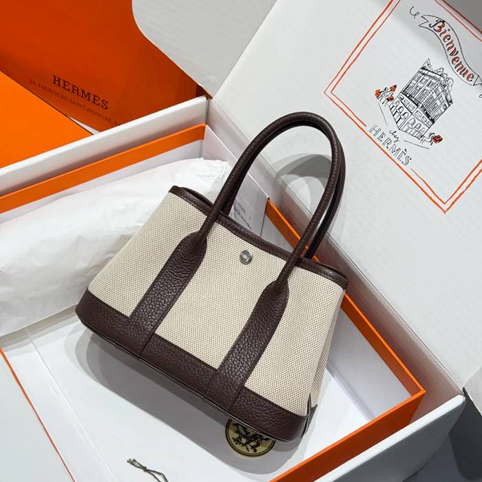 HERMES ガーデン 23cm エボニー色 ハンドバッグ セミハンドメイド 23cm Garden 23cm サイズ:23cm