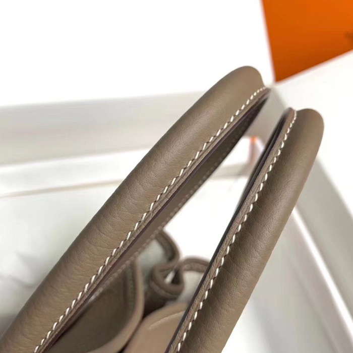 HERMES ガーデン 30cm レザー 象グレー ハンドバッグ セミハンドメイド 30cm Garden 30cm サイズ:30cm