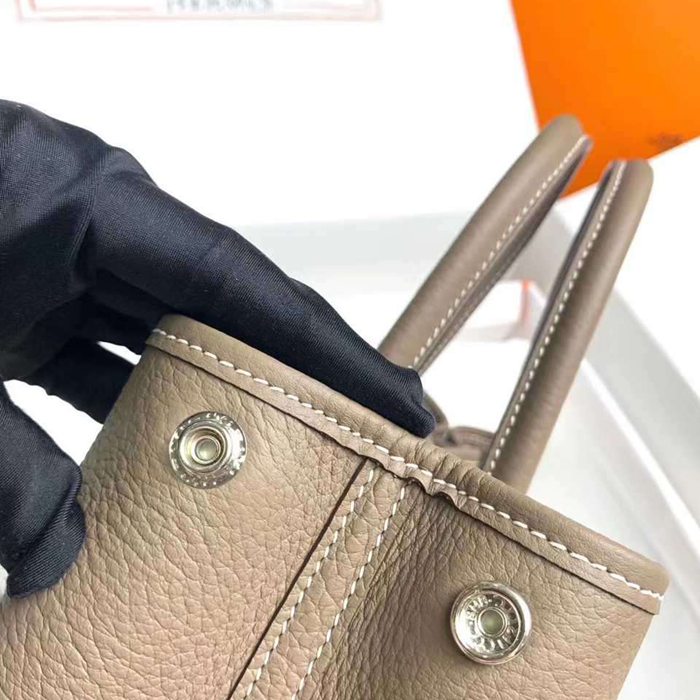 HERMES ガーデン 30cm レザー 象グレー ハンドバッグ セミハンドメイド 30cm Garden 30cm サイズ:30cm