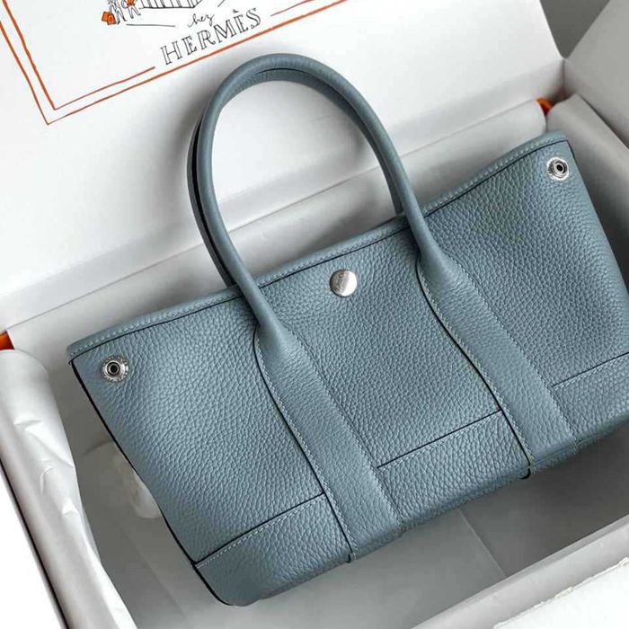 HERMES ガーデン カーフレザー ハンドバッグ セミハンドメイド 18cm Garden サイズ:18cm