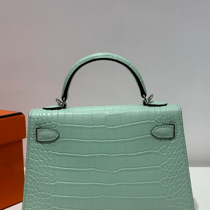 HERMES ケリー 19cm ワニ革 ショルダーバッグ 高品質 金具シルバー 19cm Kelly 19cm サイズ:19cm