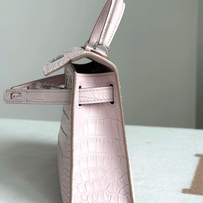 HERMES ケリー 19cm ワニ革 パープル ショルダーバッグ 高品質 19cm Kelly 19cm サイズ:19cm