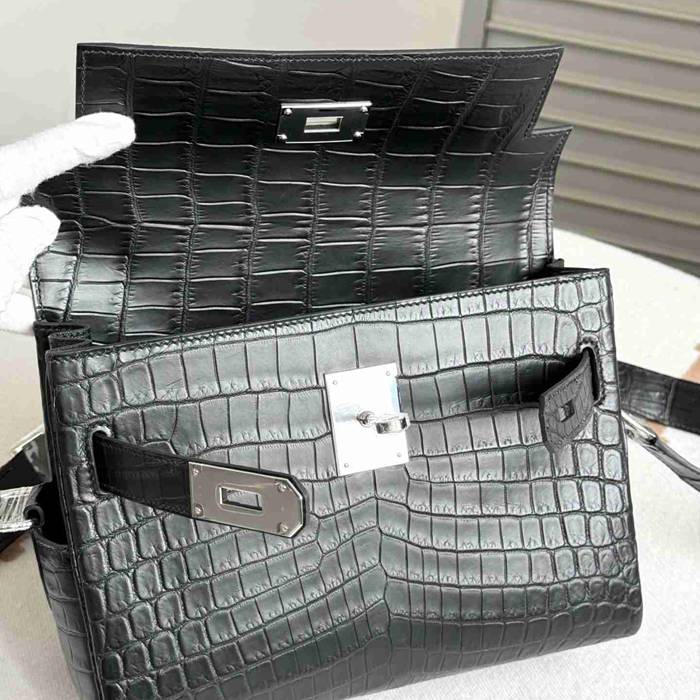 HERMES ケリー 25cm ラムレザー ショルダーバッグ 25cm Kelly 25cm サイズ:25cm