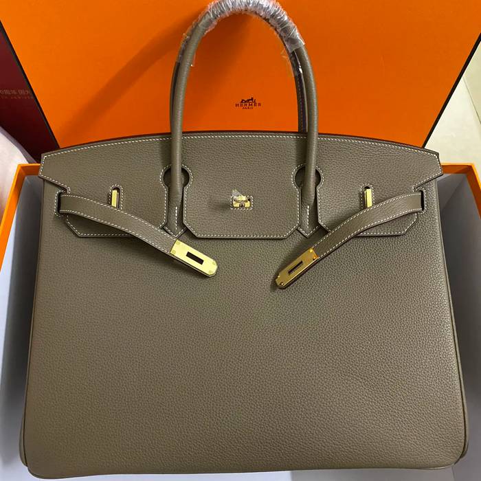 HERMES バーキン 40cm カーフレザー 象グレー ハンドバッグ セミハンドメイド 金具ゴールド/シルバー 40cm Birkin 40cm サイズ:40cm