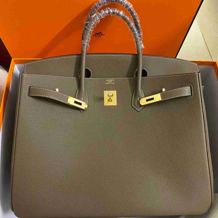 HERMES バーキン 40cm カーフレザー 象グレー ハンドバッグ セミハンドメイド 金具ゴールド/シルバー 40cm Birkin 40cm サイズ:40cm