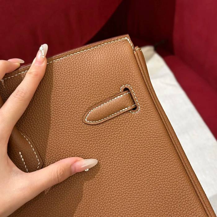HERMES バーキン 40cm カーフレザー ブラウン ハンドバッグ セミハンドメイド 金具ゴールド/シルバー 40cm Birkin 40cm サイズ:40cm
